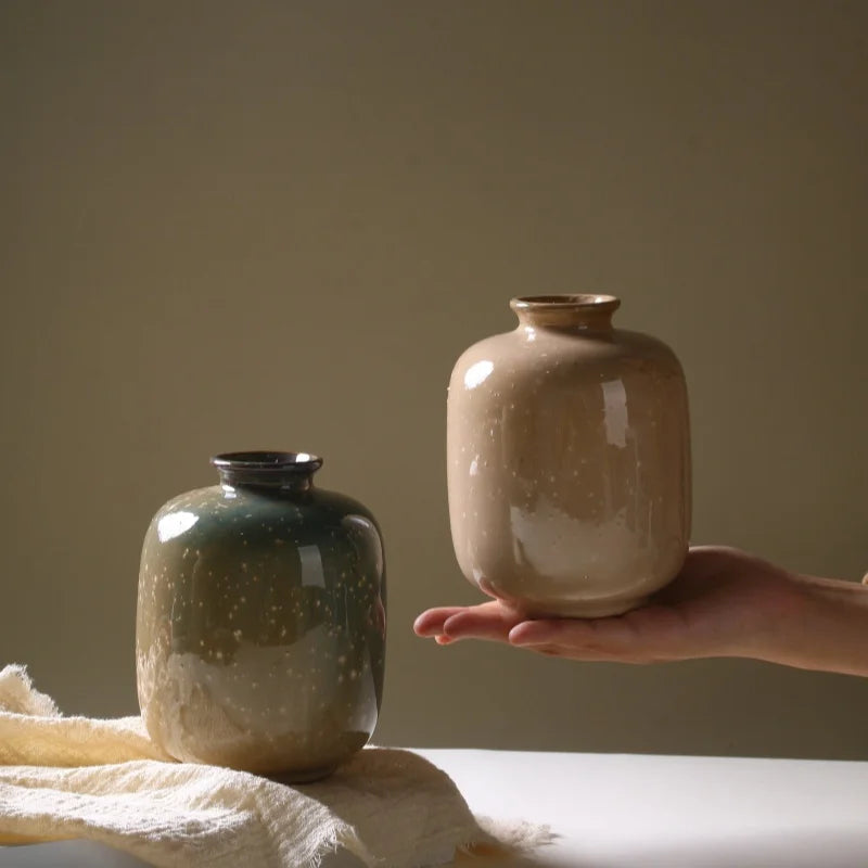 Ceramic Decorative Flower Vase for Tabletop Living Room Decor