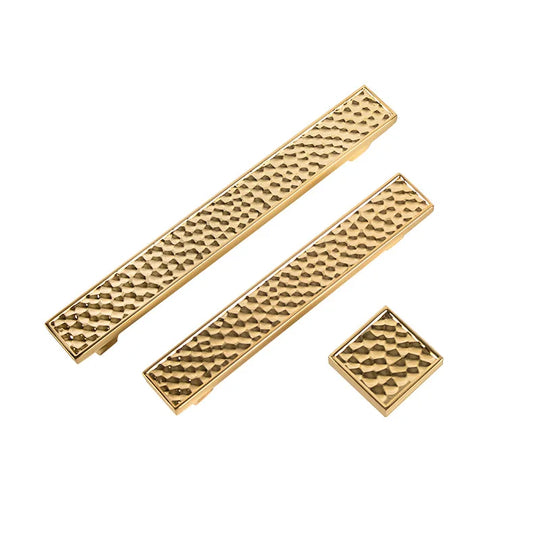 24K Gold and Hammered Brass Furniture Handles – Textured Knobs and Pulls in Silver Finishes
