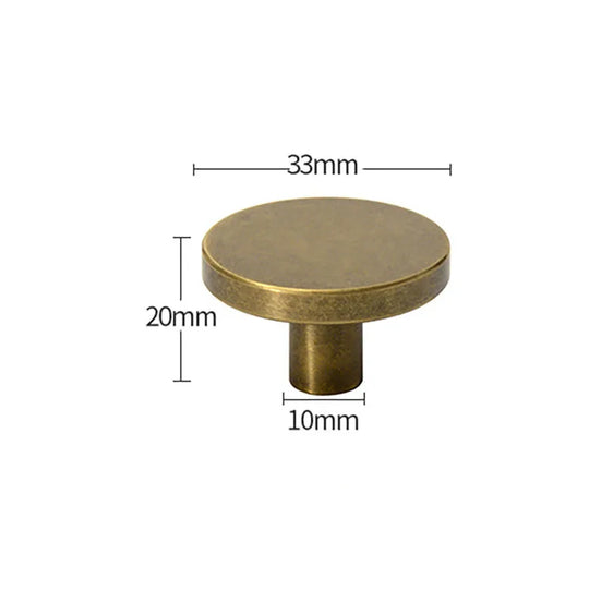 Antique Brass Round Cabinet Knobs – Vintage Drawer & Cupboard Pulls