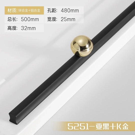 Black and Gold Cabinet Pulls – Double-Color Aluminum Zinc Alloy Handles