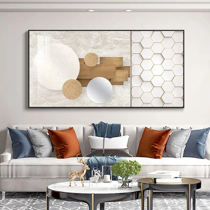 Modern Abstract Architectural Geometry Canvas Wall Art
