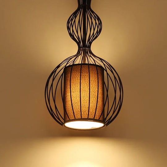 Retro Industrial Birdcage Chandelier – Rustic Farmhouse Hanging Lamp