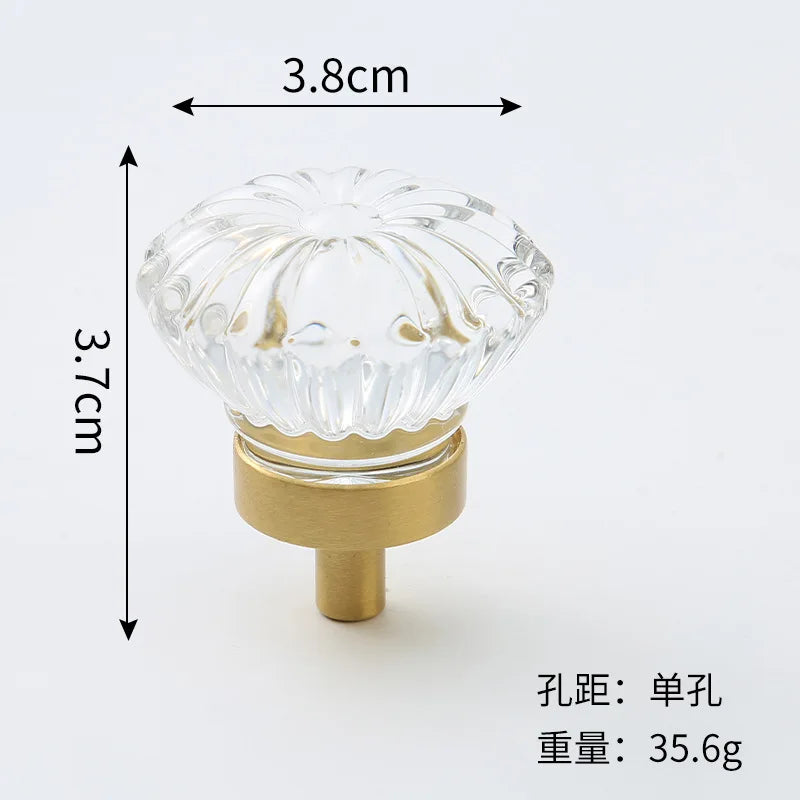 Brass Crystal Cabinet Handles – Light Luxury Furniture Knobs