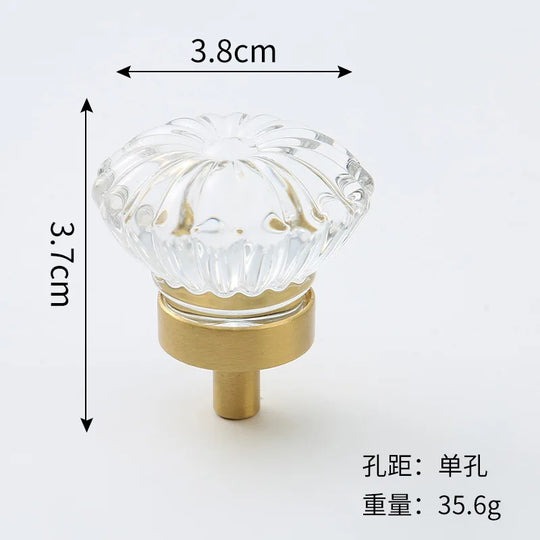 Brass Crystal Cabinet Handles – Light Luxury Furniture Knobs