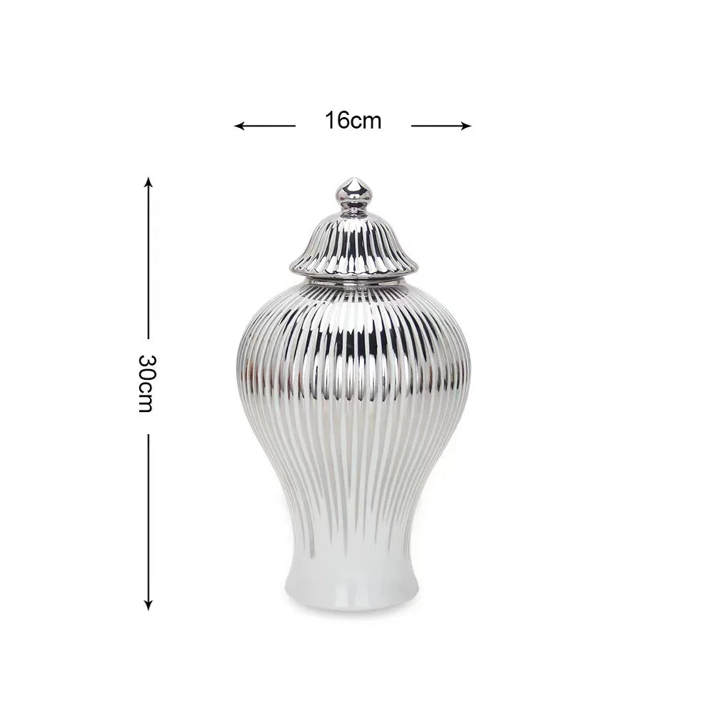 Electroplated Ceramic Decorative Vase for Entrance and Tabletop