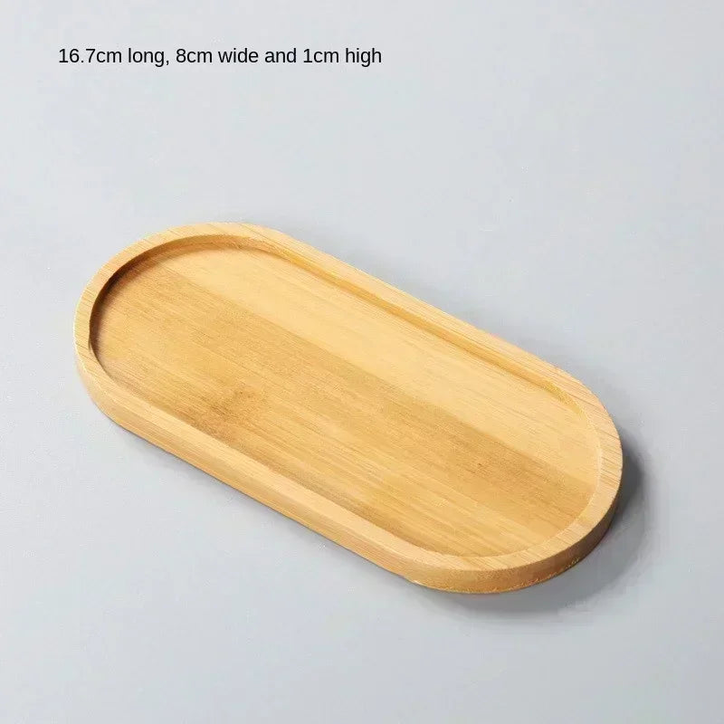 Multi Bamboo Tray Wooden Saucer Coaster Plate