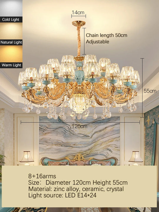 Luxury Umbrella Crystal Chandelier – European-Style Pendant for Villas & Hotels