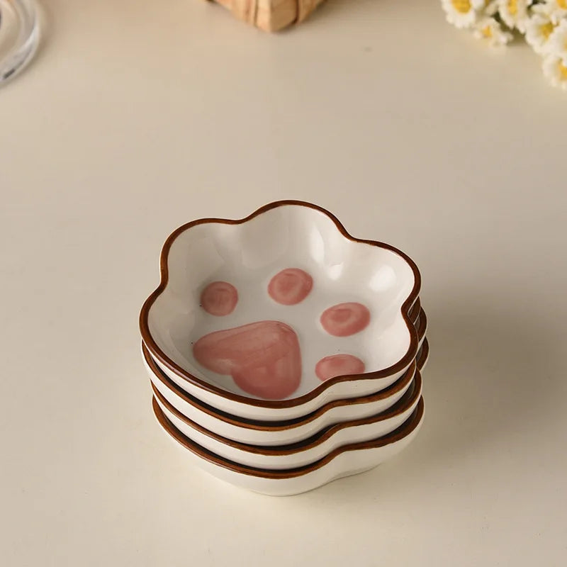Cat Claw Flavor Dish Cute Cartoon Ceramic Dish