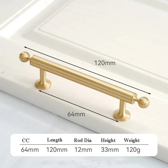 Satin Brushed Gold Brass Cabinet Handles – French-Style Pulls and Knobs for Furniture