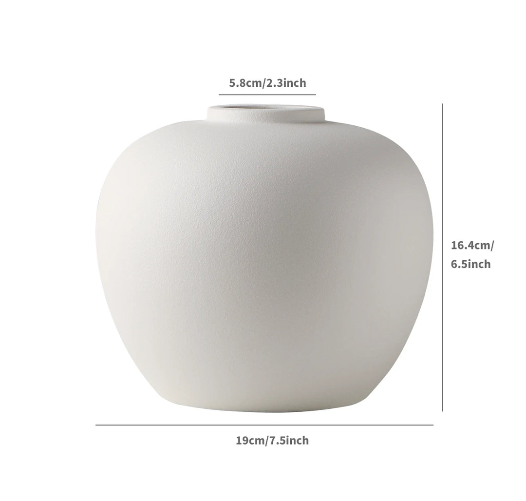 Large Nordic Modern Ceramic Flower Vase Moon Shape Decor