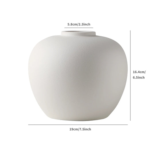 Large Nordic Modern Ceramic Flower Vase Moon Shape Decor