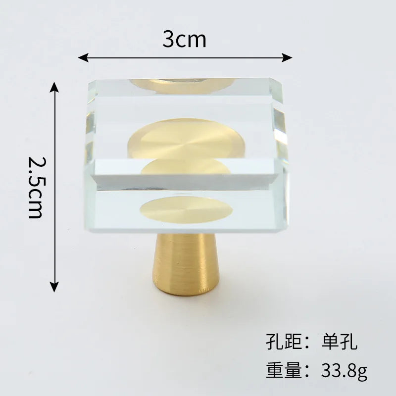 Brass Crystal Cabinet Handles – Light Luxury Furniture Knobs
