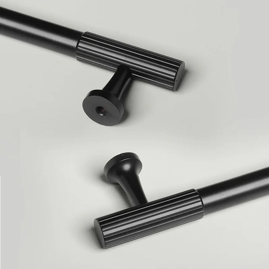 Black Vertical Line Brass Furniture Handles – Modern Pulls and Knobs for Cabinets and Wardrobes