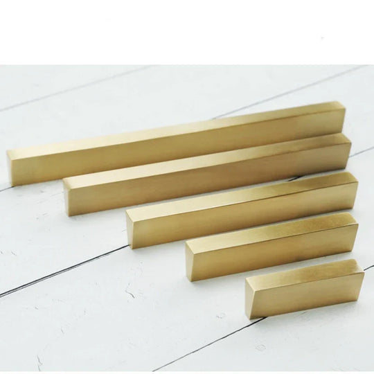 Brass Trapezoidal Cabinet Handles – High-End Golden Drawer Pulls for Wardrobes and Furniture