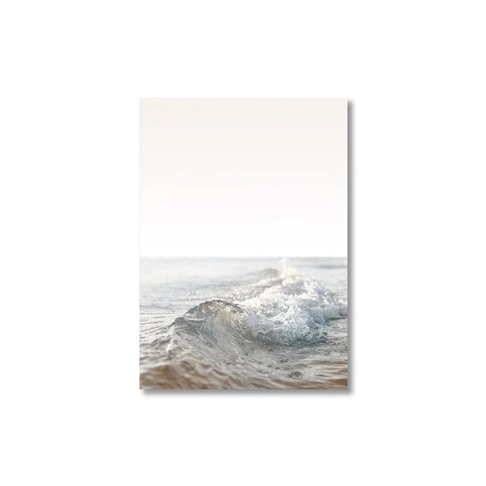 Minimalist Lake Pier Coastal Canvas Wall Art Unframed