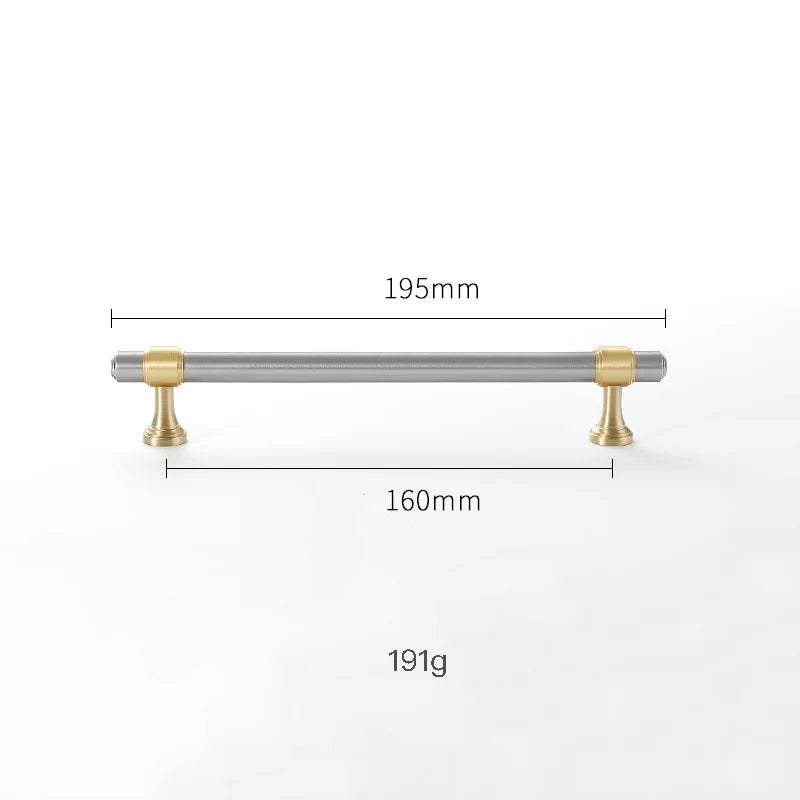 Nickel-Plated Brass Cabinet Handles – Gold and Matte Silver T-Bar Pulls