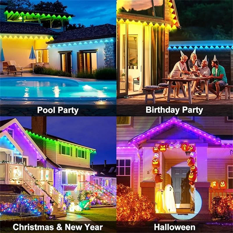 Smart RGB Eave Lights Outdoor App Control IP67 Permanent Lighting