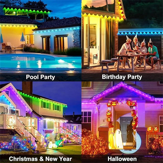 Smart RGB Eave Lights Outdoor App Control IP67 Permanent Lighting