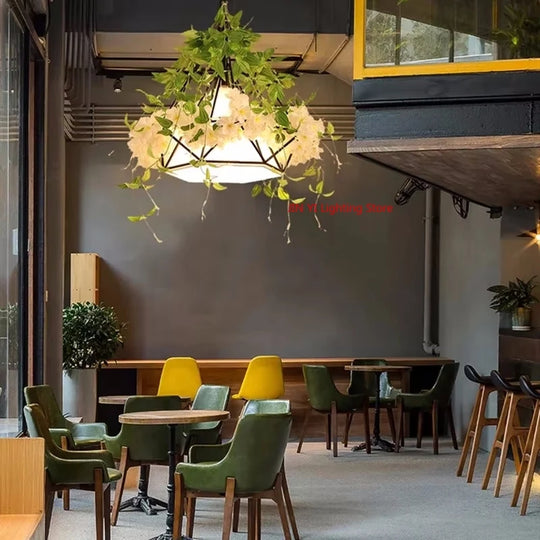Emily Industrial Cherry Blossom Chandelier – White Pendant Light
