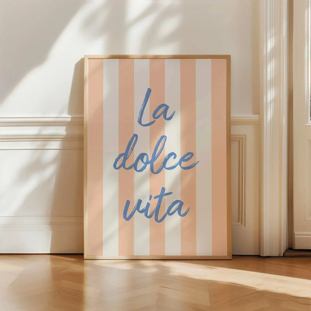 Ciao Bella Dolce Vita Quote Typographic Canvas Wall Art