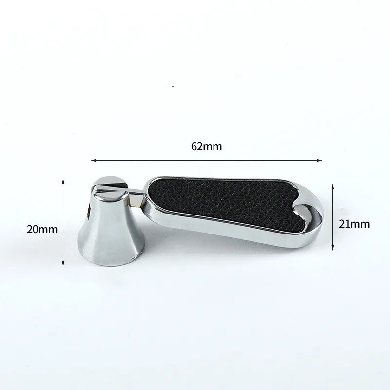 Modern Black and Red Leather Cabinet Handle – Zinc Alloy Pulls for Wardrobes and Cupboards (96mm/128mm)