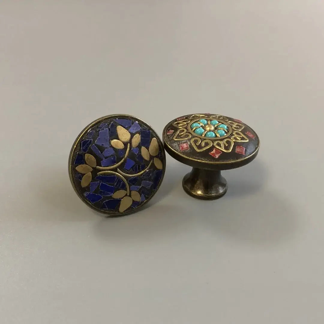 Ethnic Style Brass Art Handles – Vintage Pulls with Artistic Craftsmanship
