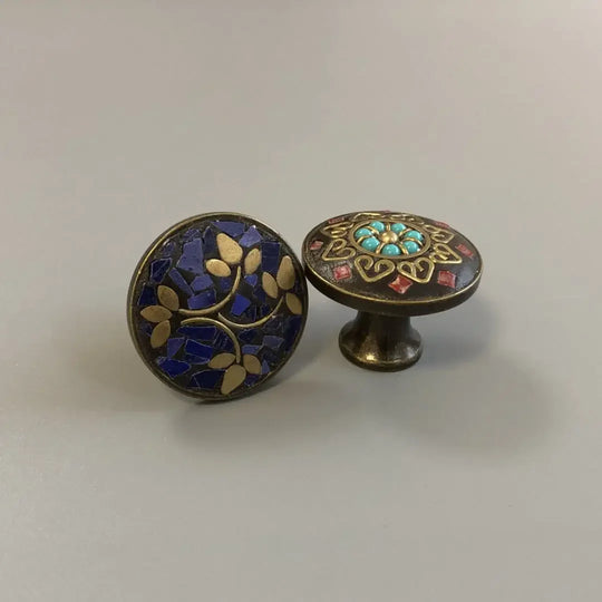 Ethnic Style Brass Art Handles – Vintage Pulls with Artistic Craftsmanship