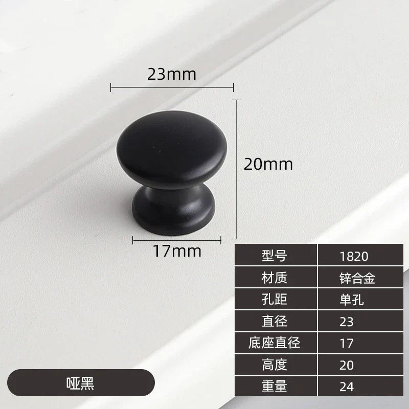 Modern Zinc Alloy Drawer Knobs – Single-Hole Cabinet Handles