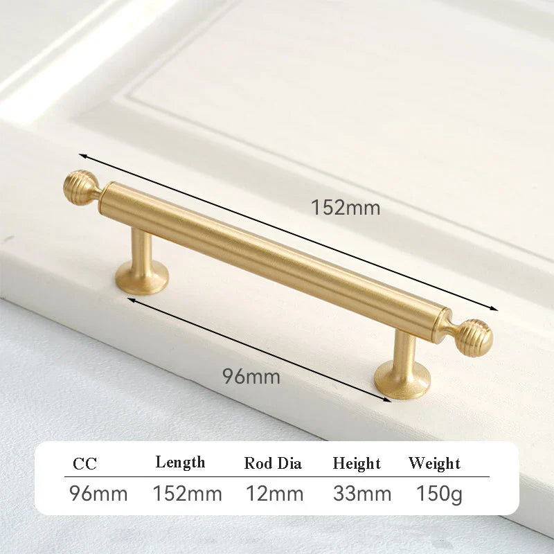Satin Brushed Gold Brass Cabinet Handles – French-Style Pulls and Knobs for Furniture