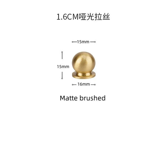 Solid Brass Ball Cabinet Knobs – Vintage Single-Hole Handles