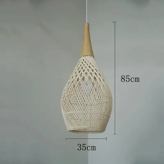 Wabi Sabi Rattan Pendant Light Handwoven Hemp Rope Ceiling Lamp