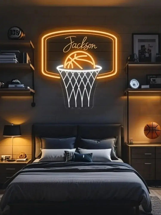 Custom Basketball Neon Name Wall Light for Kids Room Decor