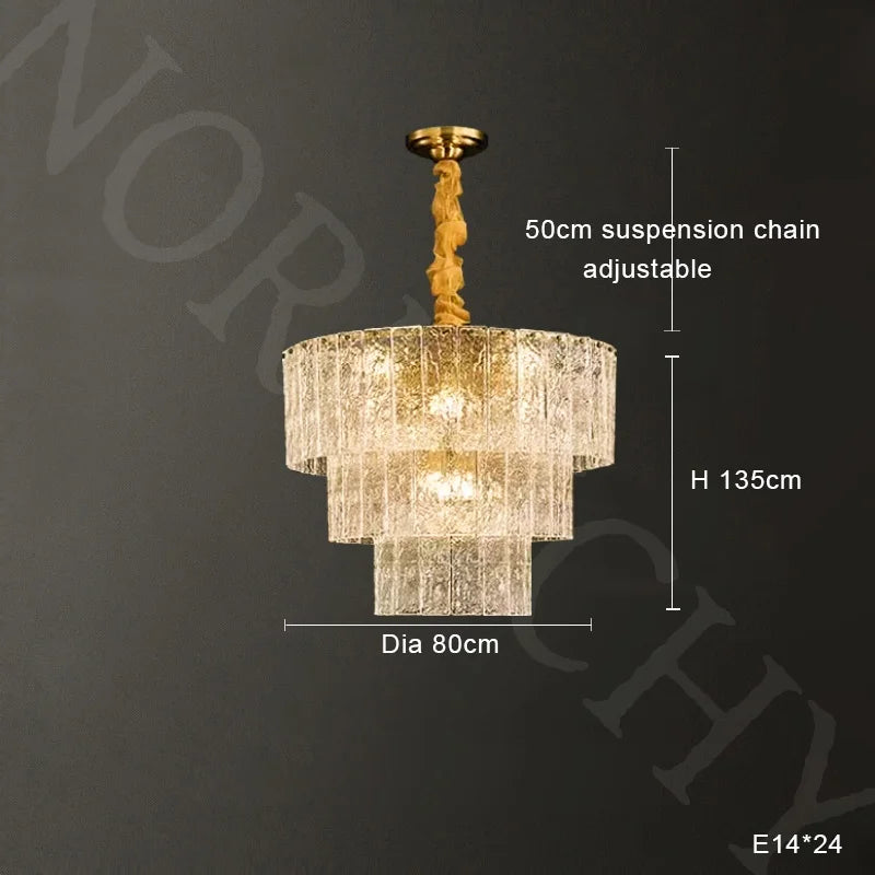 Modern Creative Water Ripple Glass Pendant Light – Luxurious LED Ceiling Fixture