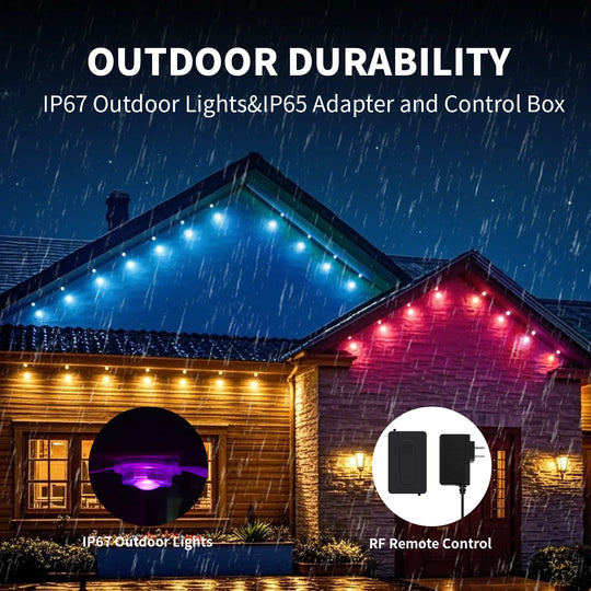 Smart RGB Eaves LED Lights Outdoor Bluetooth Christmas Decoration