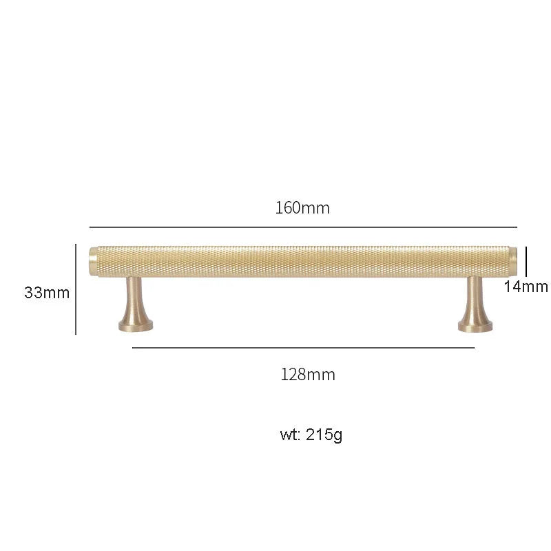 Gold Knurled Brass Cabinet Handles – Modern T-Bar Pulls and Knobs for Furniture