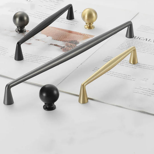 Brass Gold, Black, and Gray Cabinet Handles – Nordic and American-Style Pulls and Knobs