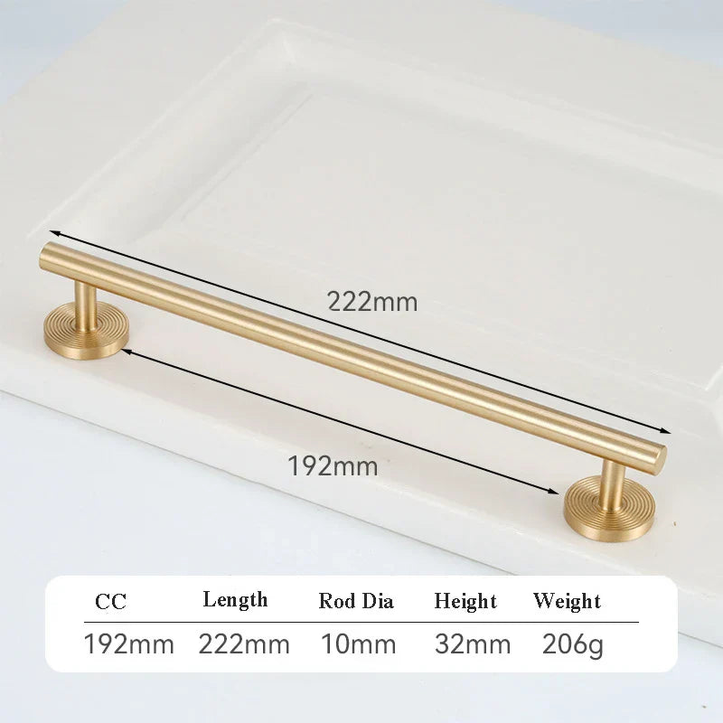 France Satin Gold Cabinet Handles – Solid Brass Pulls and Knobs for Furniture (130–510mm)