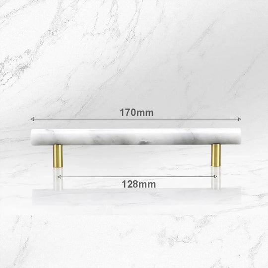 Green and White Marble Cabinet Handles – Luxury Brass-Based Pulls for Furniture (50mm-200mm)