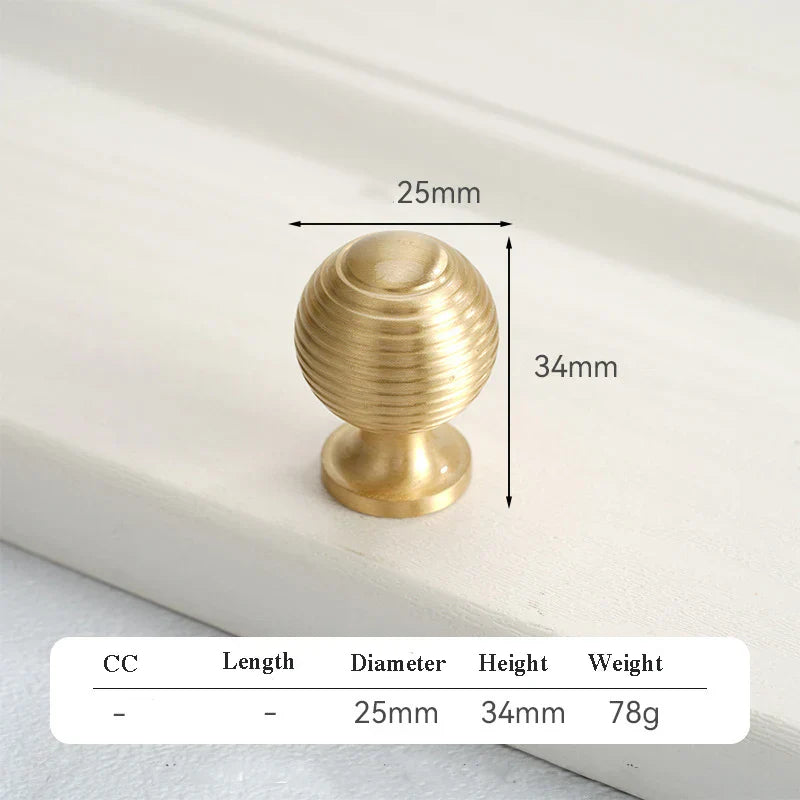 Satin Brushed Gold Brass Cabinet Handles – French-Style Pulls and Knobs for Furniture