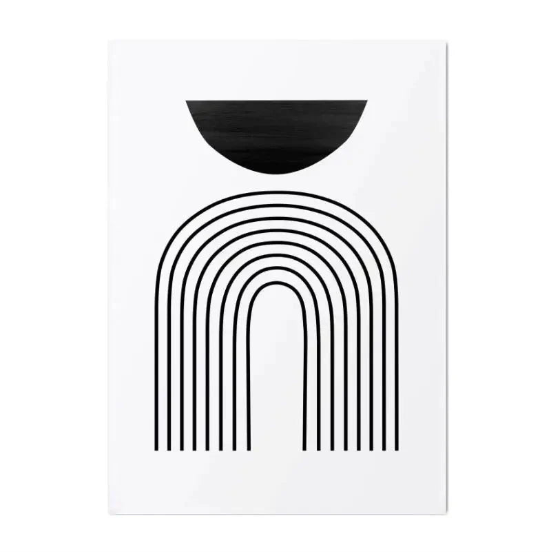 Minimalist Black And Beige Abstract Geometric Canvas Wall Art