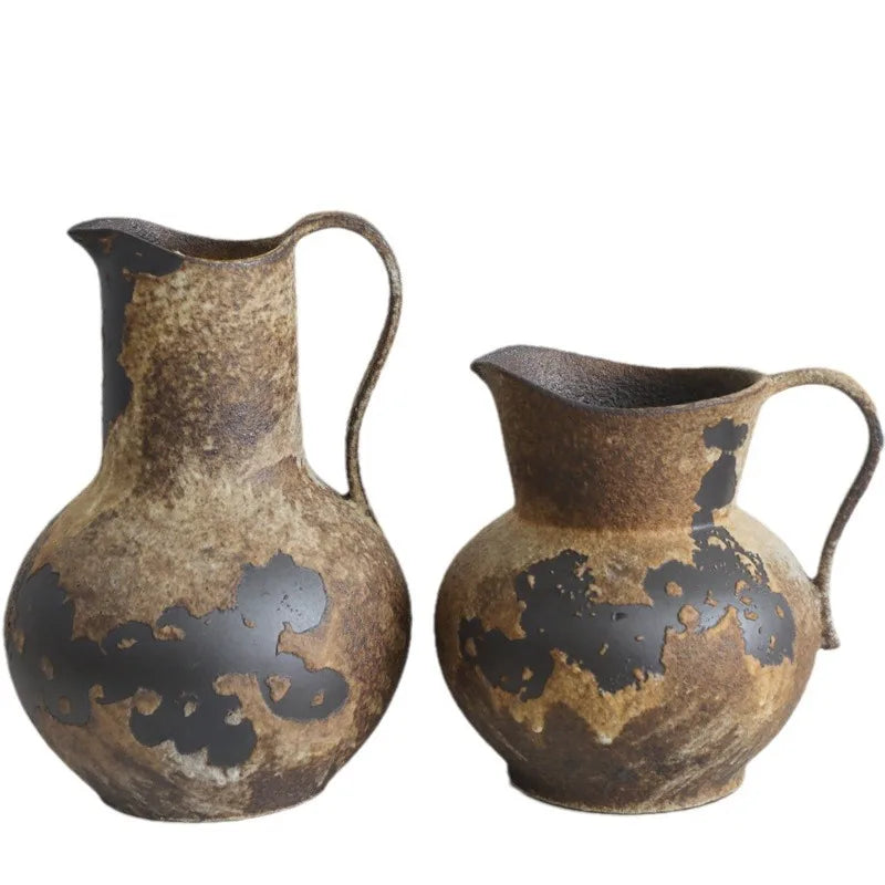 Vintage Dual Ear Coarse Ceramic Vase