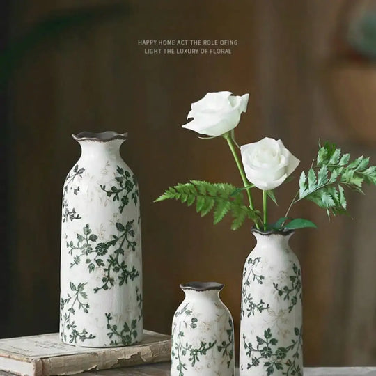 Crackle Glaze Ceramic Bud Vase for Tabletop Flower Decor