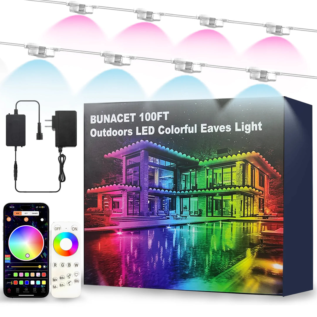 Smart RGB Eaves LED Lights Outdoor Bluetooth Christmas Decoration