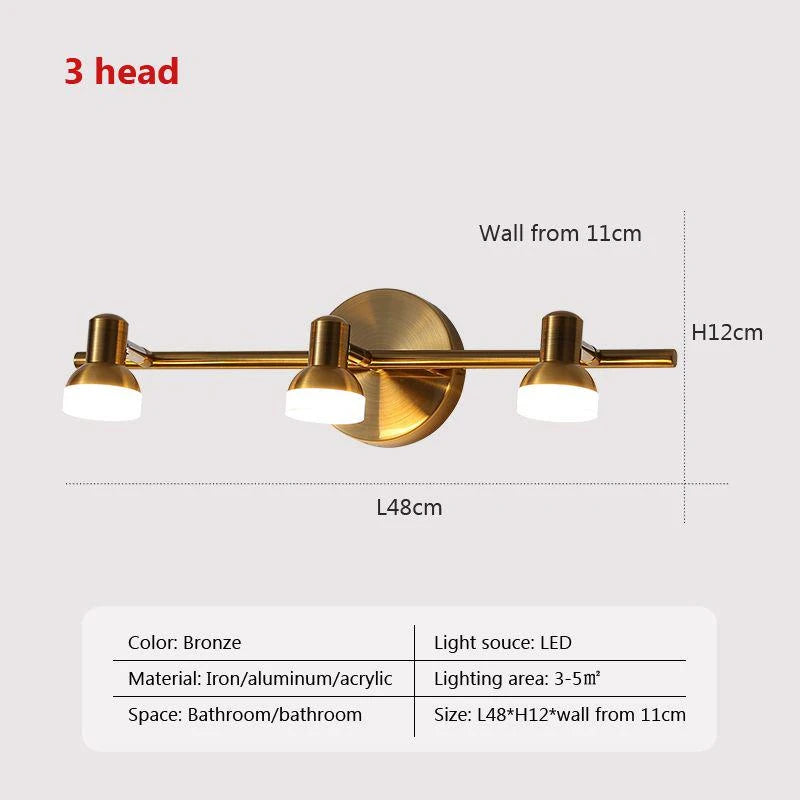 Modern LED Wall Light Multi-Head Mirror Lamp for Bathroom & Bedroom