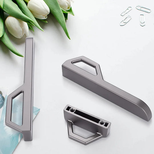 Gold and Pearl Grey Cabinet Handles – Modern Zinc Alloy Pulls for Furniture