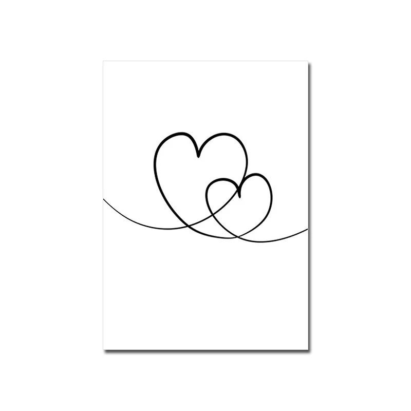 Love Family Home Quote Black White Canvas Wall Art