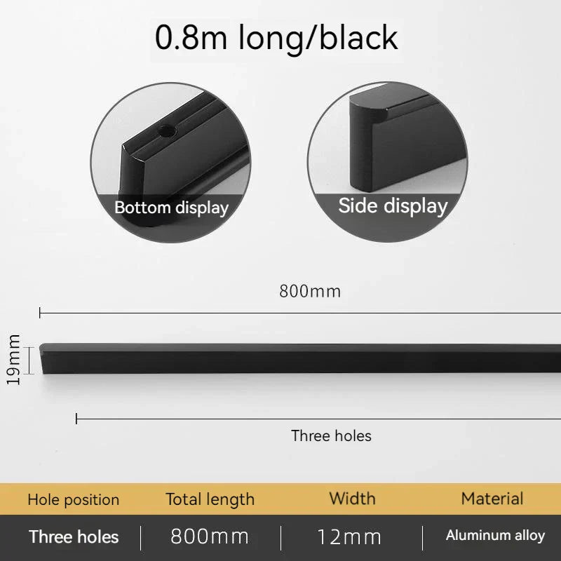 Minimalist Ultra-Long Aluminum Alloy Cabinet Handle – Black and Brushed Gold Pulls (800mm-1200mm)