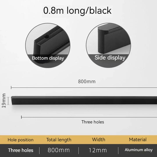 Minimalist Ultra-Long Aluminum Alloy Cabinet Handle – Black and Brushed Gold Pulls (800mm-1200mm)