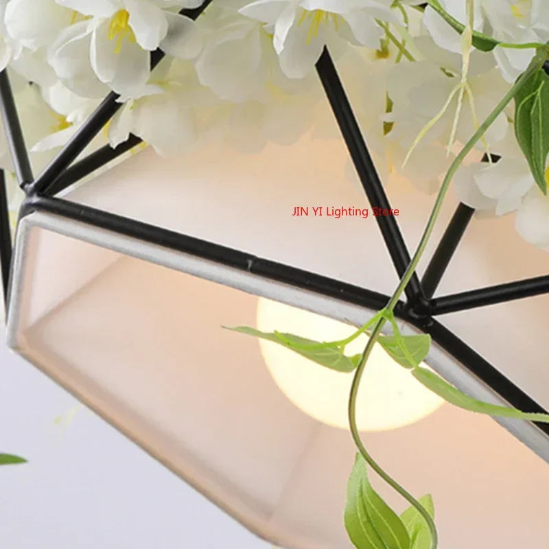 Emily Industrial Cherry Blossom Chandelier – White Pendant Light
