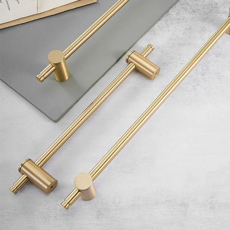 Long Gold and Black Brass Cabinet Handles – Adjustable Bar Pulls for Furniture and Glass Doors (265–1000mm)